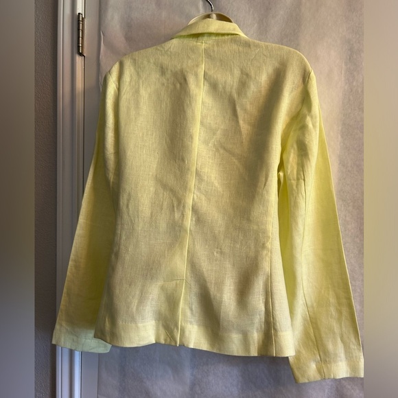 J.Jill Love Linen women's single button Yellow blazer Jacket Sz-PL.  S13 - Picture 3 of 13